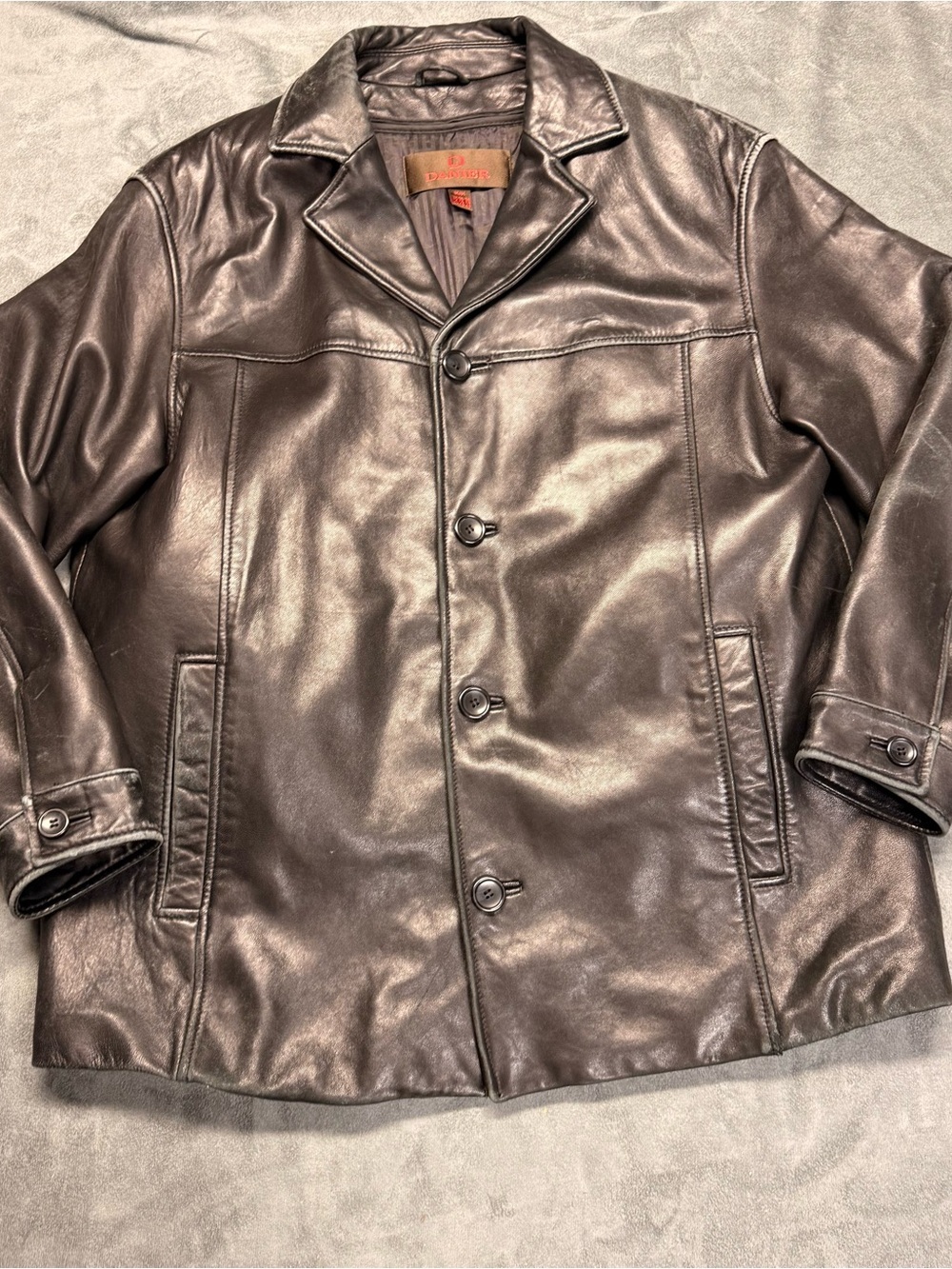 Vintage 2000's Danier Black Leather Jacket Thermolite removable Vest - Mens M